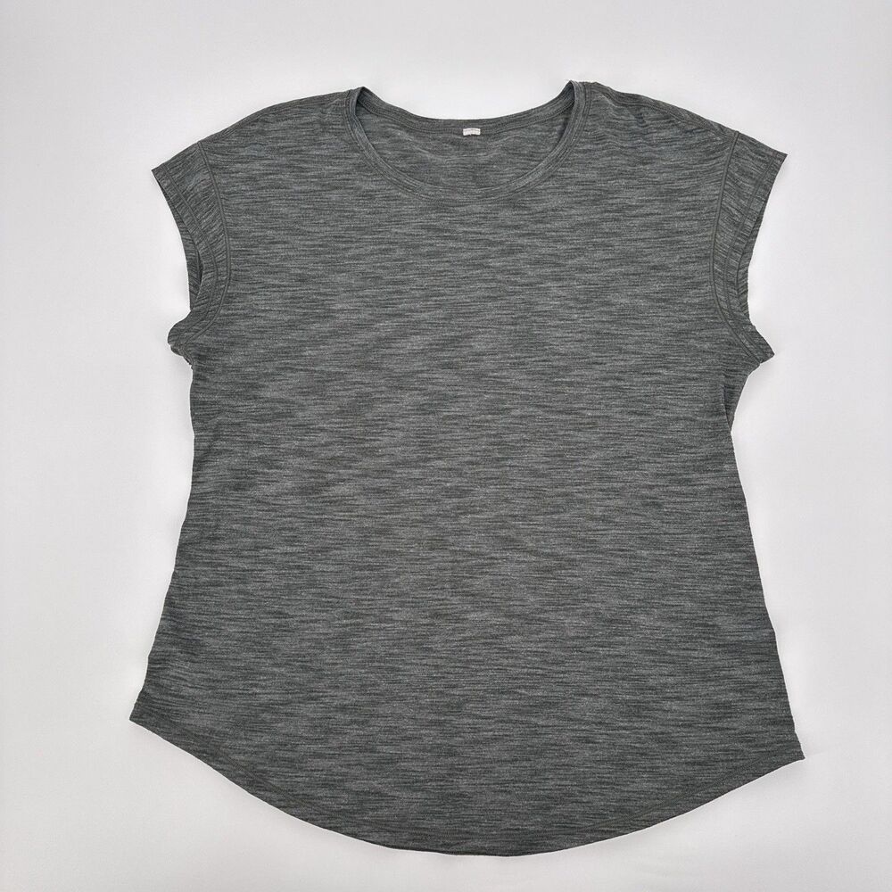Lululemon Lost In Pace Tee Heathered Grey Activewear Athleisure Workout Size M
